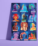 Zodiac Signs Holographic Poster